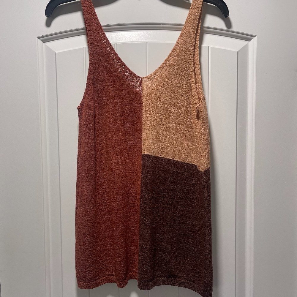 Fall Autumn Sweater No Sleeve Top Shirt Small